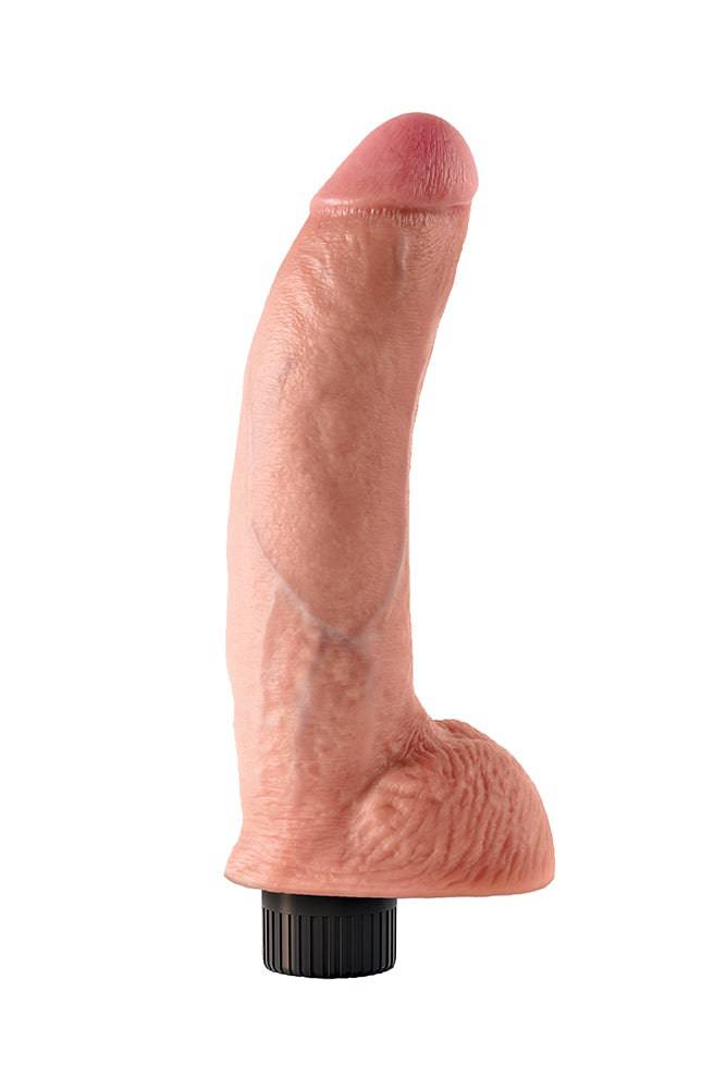 Pipedream - King Cock - Vibrating Realistic Cock with Balls - 9 inch - Beige - Stag Shop