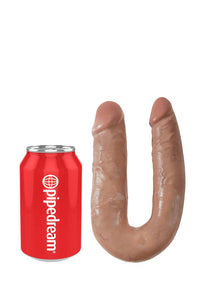 Thumbnail for Pipedream - King Cock - Double Trouble Curved Ultra Realistic Double Ended Dildo - Large - TAN - Stag Shop