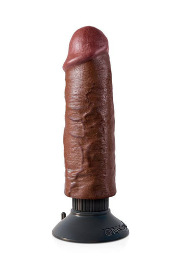 Pipedream - King Cock - Vibrating Realistic Cock - 6 inch - Brown - Stag Shop