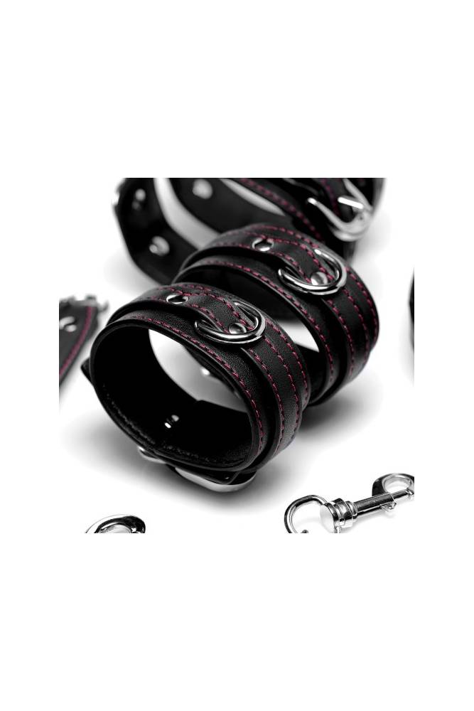 XR Brands - Master Series - Kinky Clutch Bondage Set with Carrying Case - Black - Stag Shop