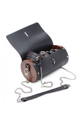 XR Brands - Master Series - Kinky Clutch Bondage Set with Carrying Case - Black - Stag Shop