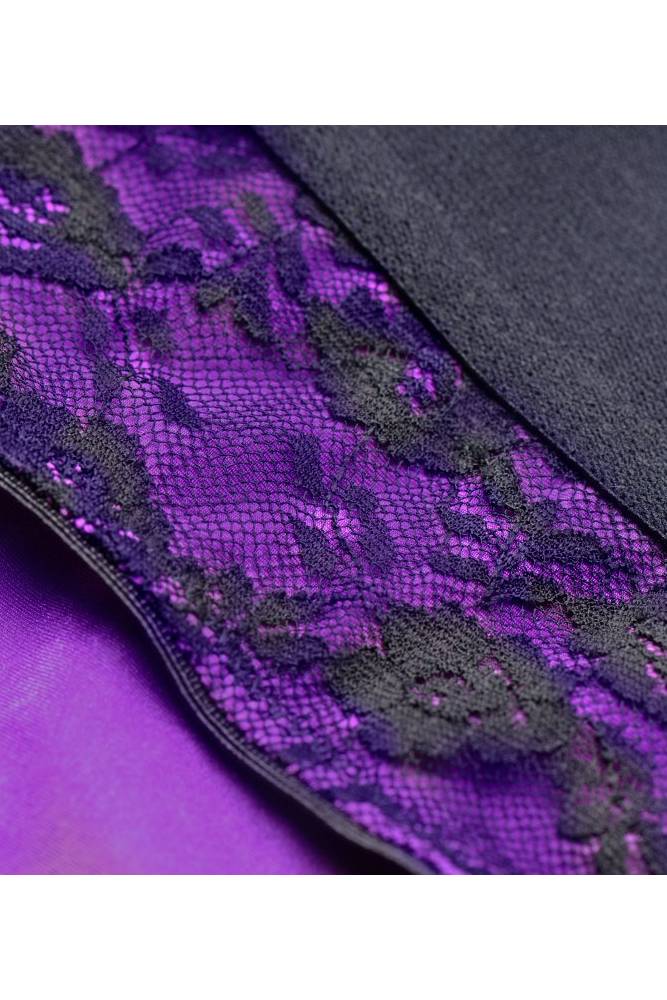 XR Brands - Strap U - Lace Envy Crotchless Panty Harness - Purple - Stag Shop