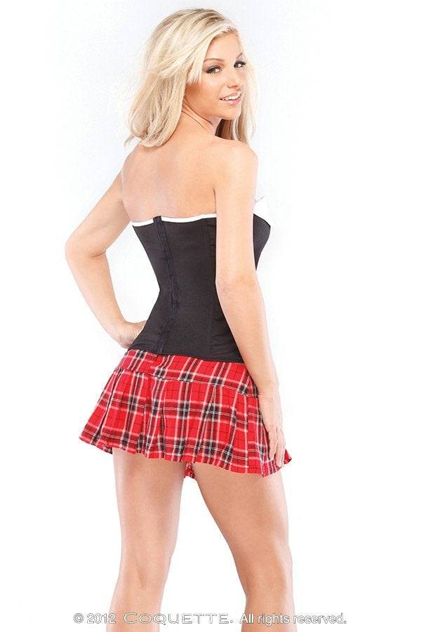 Coquette - M2236 - School Girl Corset - Black/White - Medium - Stag Shop