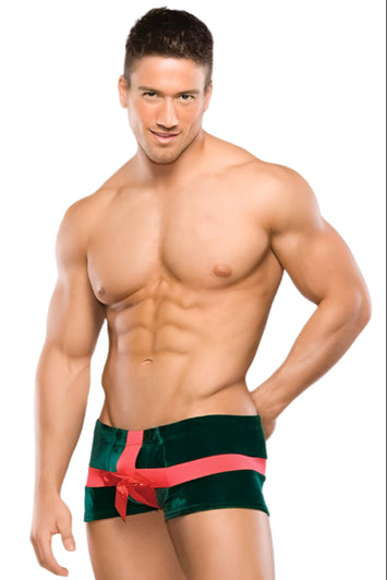 Coquette - N3045 - Present Boxer Brief - Green/Red - Stag Shop