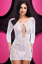 Lapdance Lingerie - LC-74 - Lace Off-The-Shoulder Mini Dress - White - OS - Stag Shop