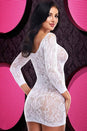 Lapdance Lingerie - LC-74 - Lace Off-The-Shoulder Mini Dress - White - OS - Stag Shop