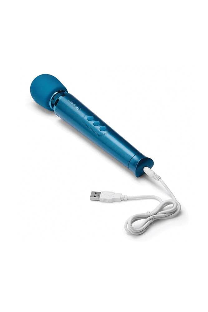 Le Wand - Petite Rechargeable Vibrating Massage Wand - Blue - Stag Shop