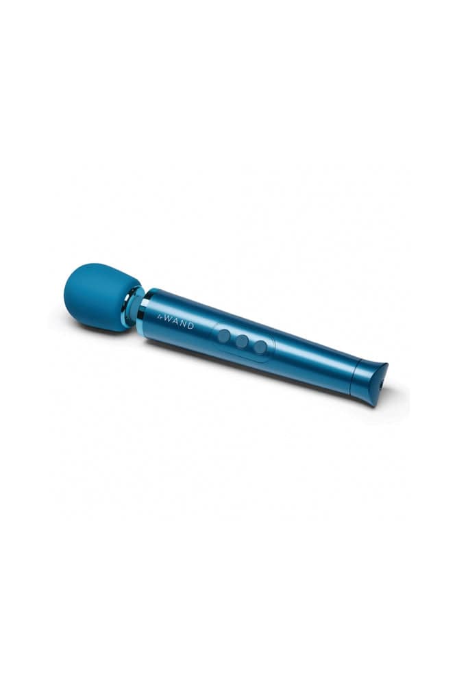 Le Wand - Petite Rechargeable Vibrating Massage Wand - Blue - Stag Shop