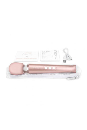 Le Wand - Petite Rechargeable Vibrating Massage Wand - Rose Gold - Stag Shop