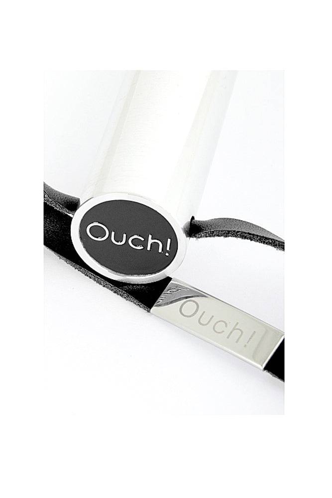 Ouch by Shots Toys - Leather Gap Paddle - Black - Stag Shop