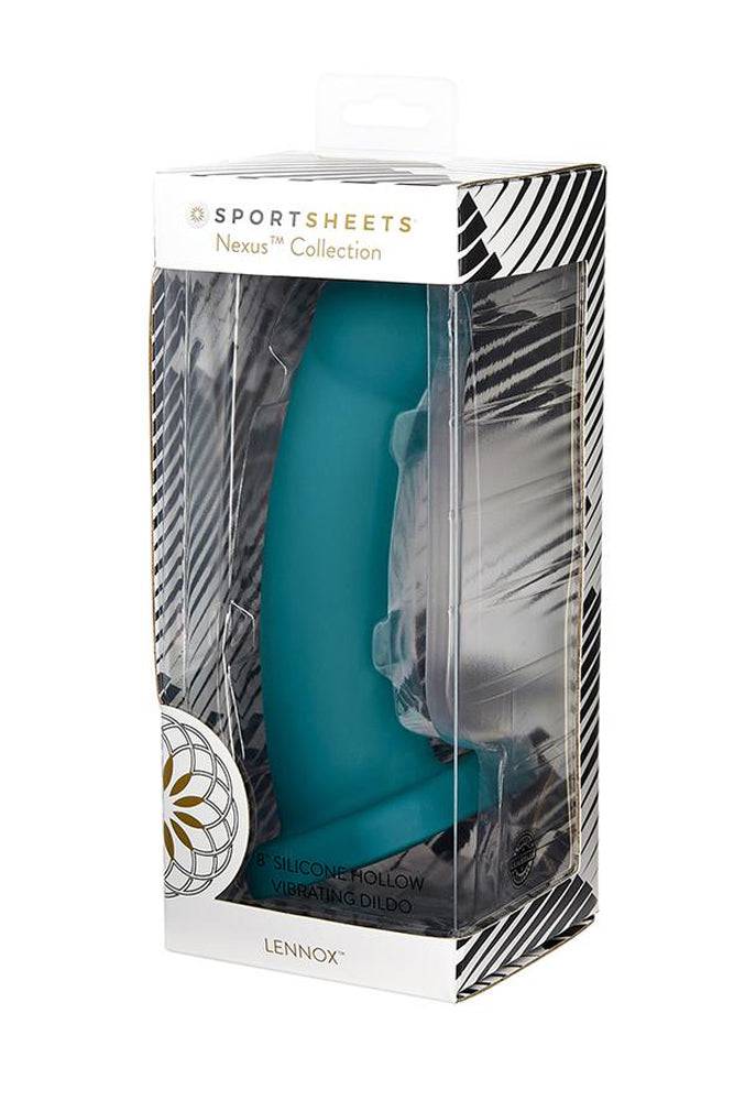 Sportsheets - Lennox Vibrating Hollow Dildo - Turquoise - Stag Shop