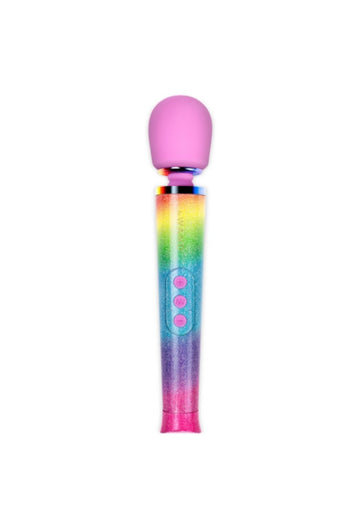 Le Wand - Petite Rechargeable Vibrating Massage Wand - Rainbow Ombre - Stag Shop