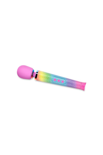 Le Wand - Petite Rechargeable Vibrating Massage Wand - Rainbow Ombre - Stag Shop