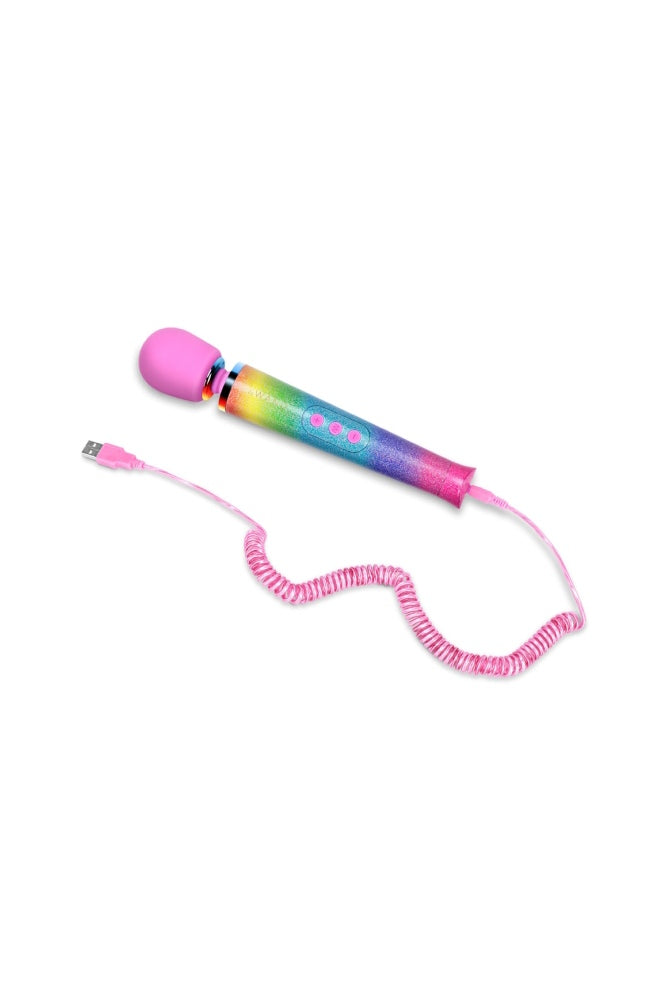 Le Wand - Petite Rechargeable Vibrating Massage Wand - Rainbow Ombre - Stag Shop