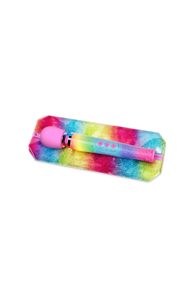 Le Wand - Petite Rechargeable Vibrating Massage Wand - Rainbow Ombre - Stag Shop