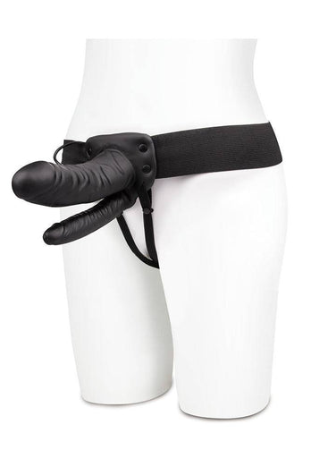 Electric Eel - Lux Fetish - Unisex Vibrating Hollow Double Penetration Strap-On Dildo - Stag Shop