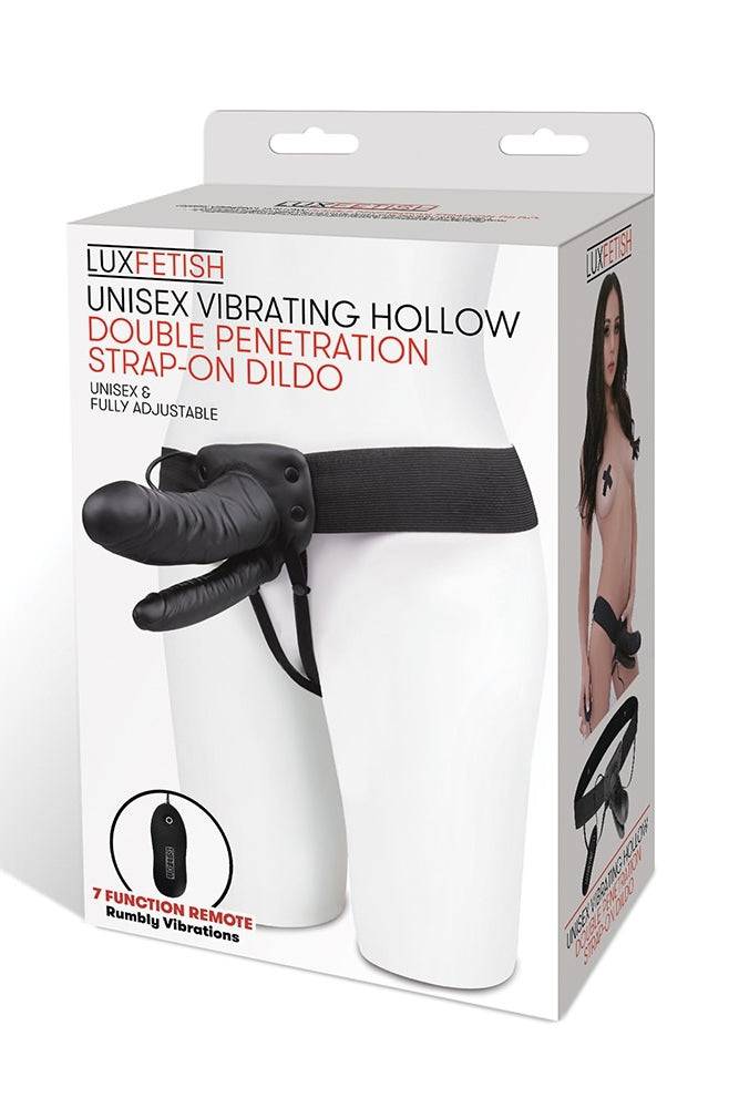 Electric Eel - Lux Fetish - Unisex Vibrating Hollow Double Penetration Strap-On Dildo - Stag Shop