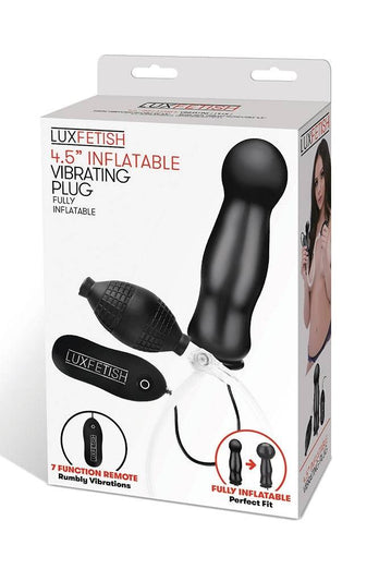 Electric Eel - Lux Fetish - Inflatable Vibrating Plug - Black - 4.5 Inch - Stag Shop