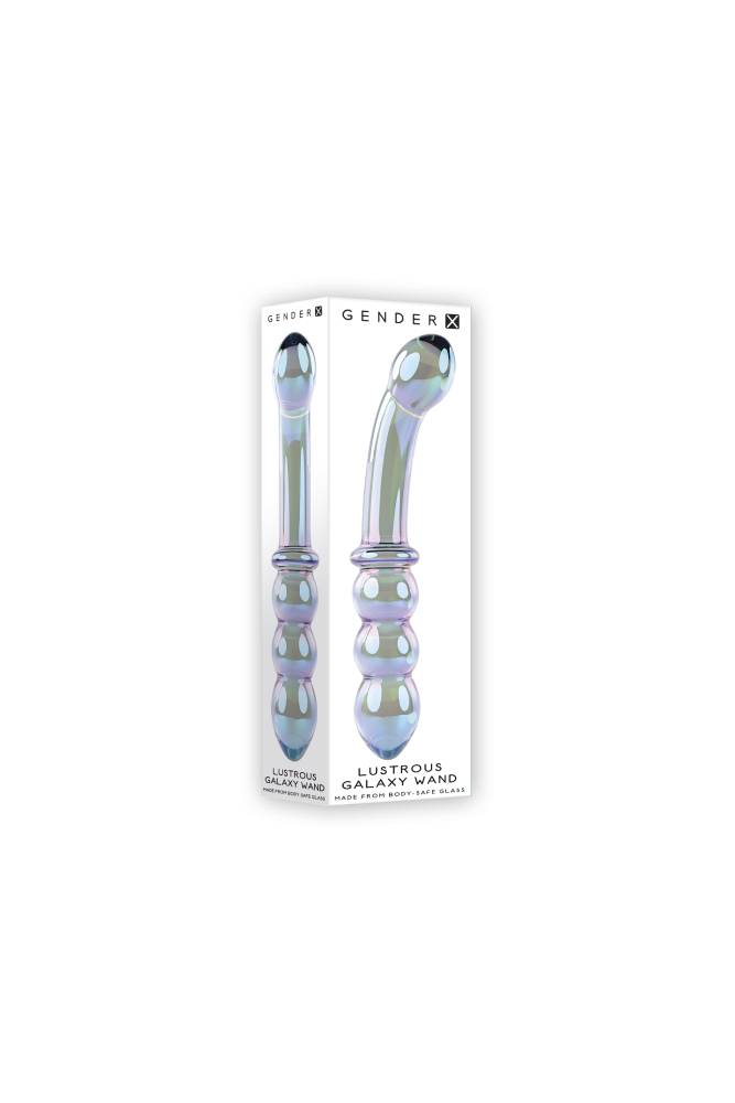 Evolved - Gender X - Lustrous Galaxy Dual Ended Glass Wand - Blue - Stag Shop
