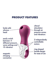 Satisfyer - Lucky Libra Air Pulse Stimulator with Vibration - Purple - Stag Shop