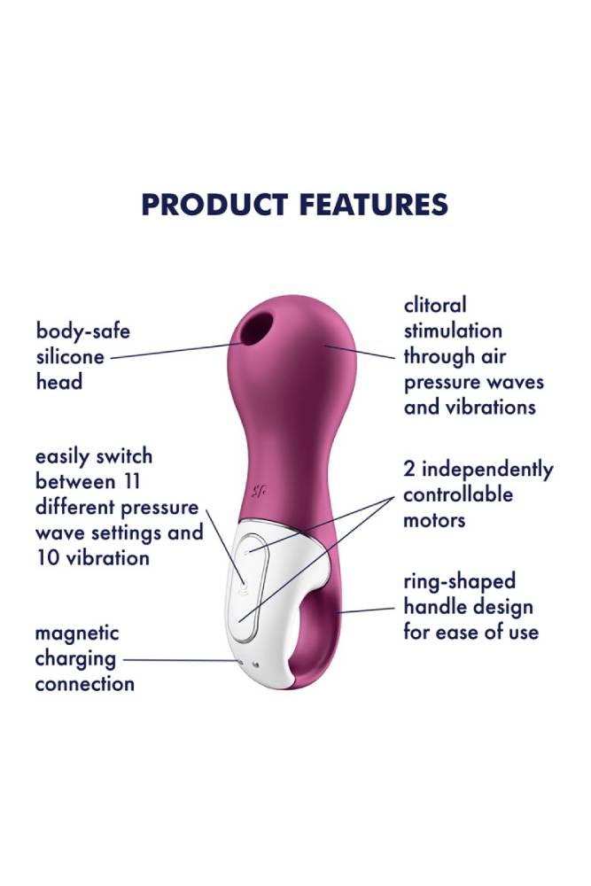 Satisfyer - Lucky Libra Air Pulse Stimulator with Vibration - Purple - Stag Shop