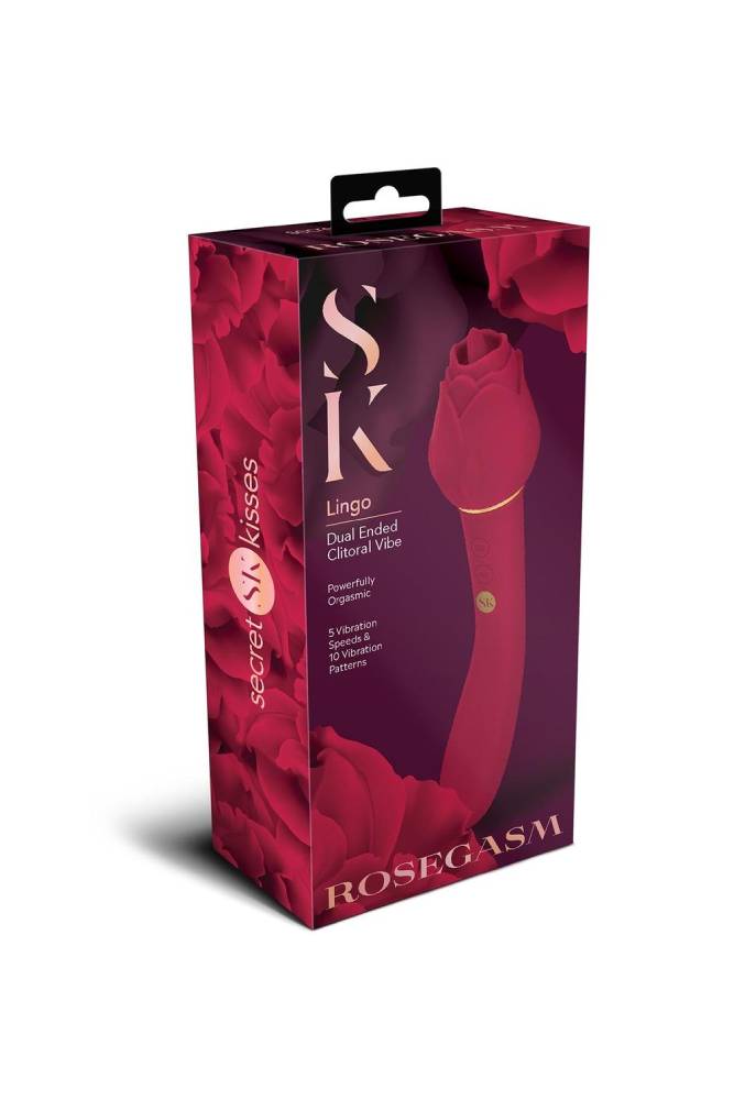 X-Gen - Secret Kisses - Rosegasm Lingo Dual Ended Vibrator - Red - Stag Shop