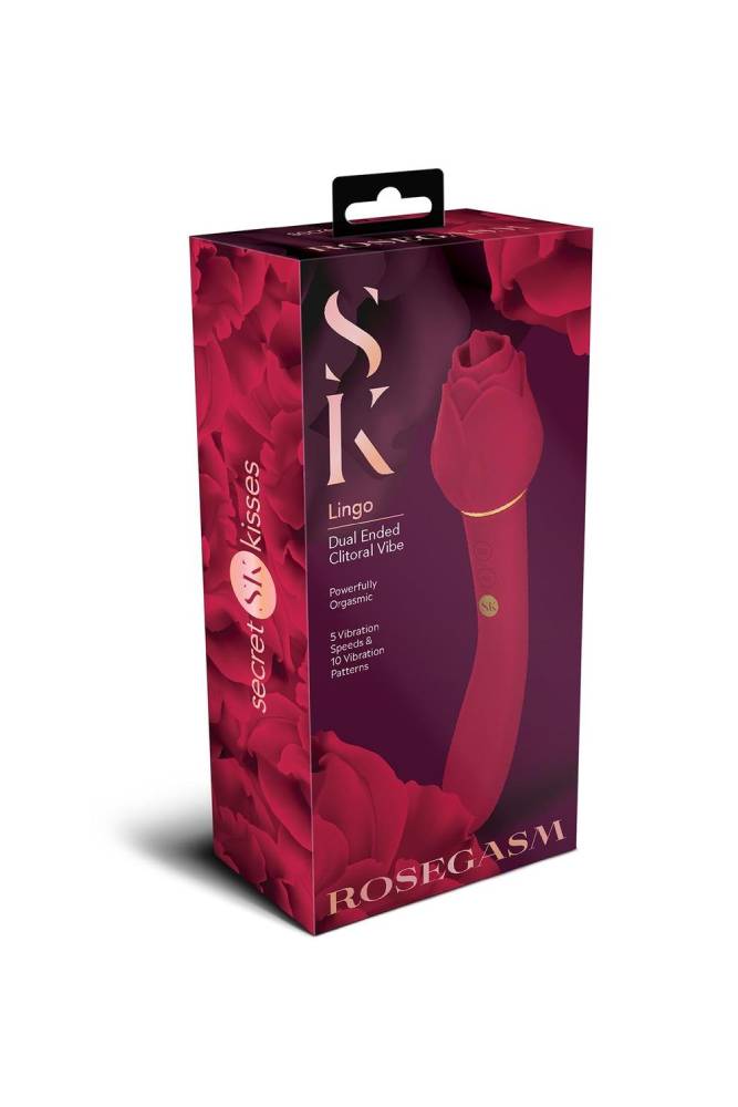 X-Gen - Secret Kisses - Rosegasm Lingo Dual Ended Vibrator - Red - Stag Shop