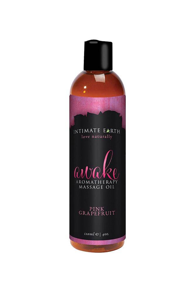 Intimate Earth - Aromatherapy Massage Oil - Awake - Black Pepper & Pink Grapefruit - 4oz - Stag Shop