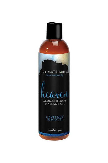 Intimate Earth - Aromatherapy Massage Oil - Heaven - Hazelnut Biscotti - 4oz - Stag Shop