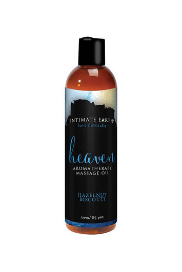 Intimate Earth - Aromatherapy Massage Oil - Heaven - Hazelnut Biscotti - 4oz - Stag Shop