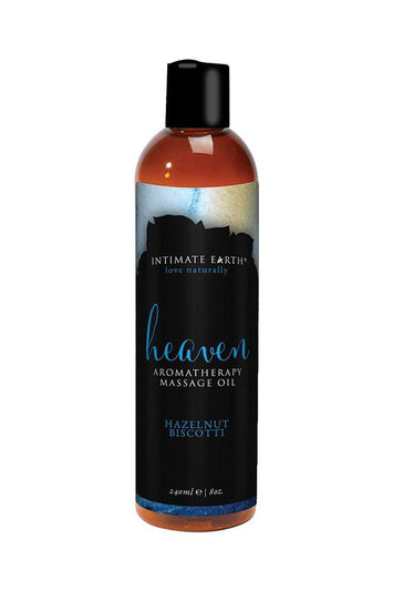 Intimate Earth - Aromatherapy Massage Oil - Heaven - Hazelnut Biscotti - 8oz - Stag Shop