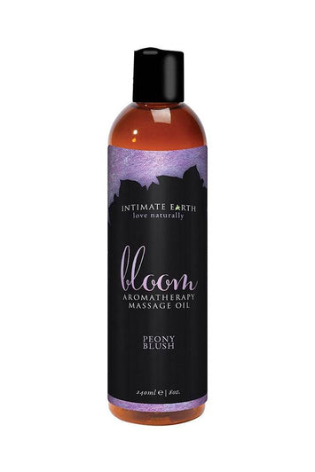 Intimate Earth - Aromatherapy Massage Oil - Bloom - Peony Blush - 8oz - Stag Shop