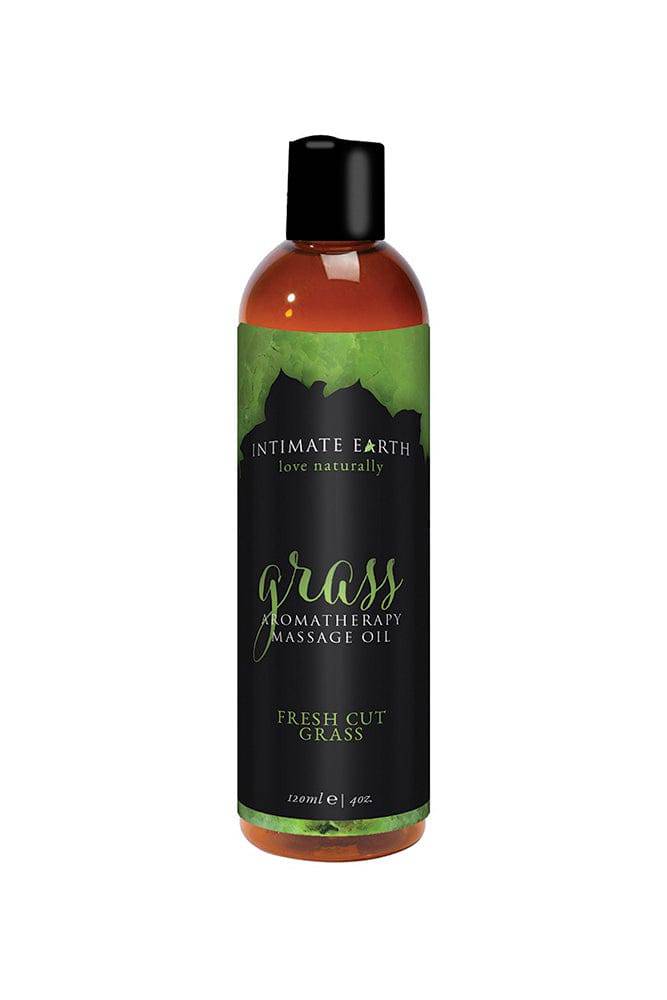 Intimate Earth - Aromatherapy Massage Oil - Grass - Fresh Cut Grass - 4oz - Stag Shop