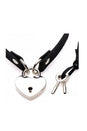 XR Brands - Master Series - Lock-It Heart Choker with Key - Black - Stag Shop