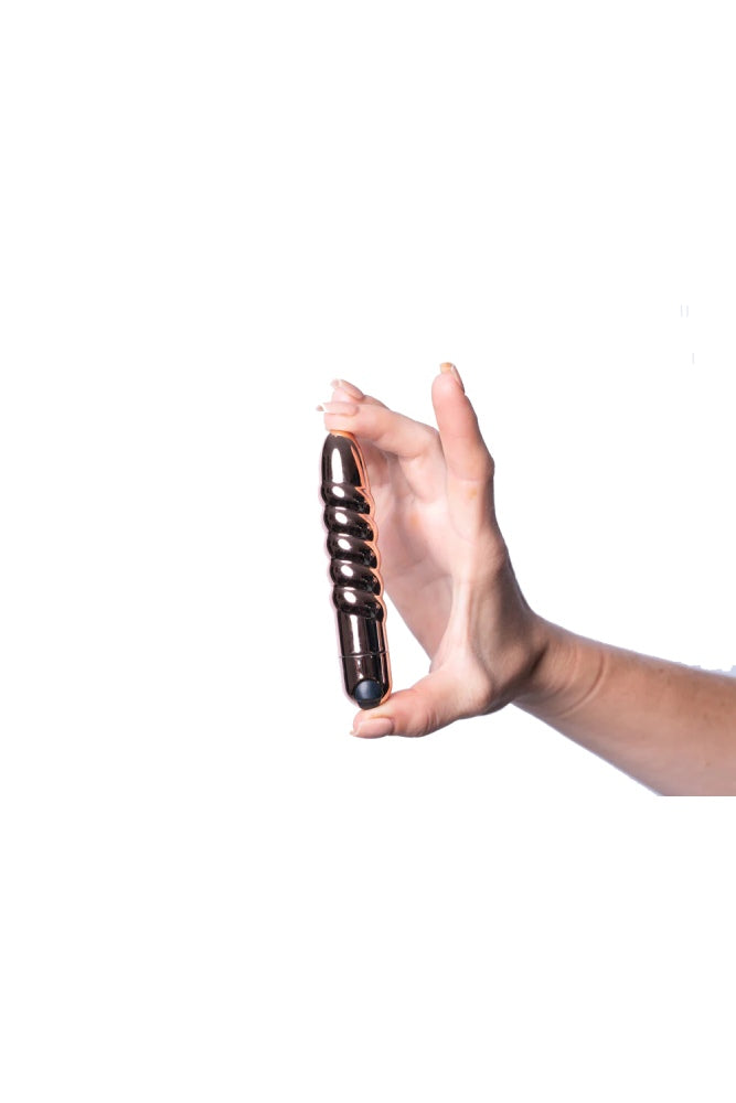 Maia Toys - Lola Rechargeable Ribbed Vibrator - Rose Gold - Stag Shop