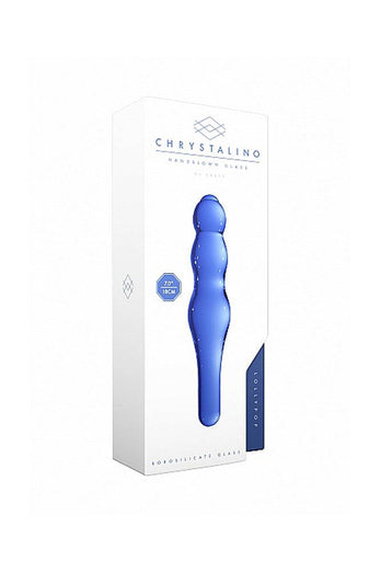 Shots Toys - Chrystalino - Lollypop Glass Wand - Blue - Stag Shop