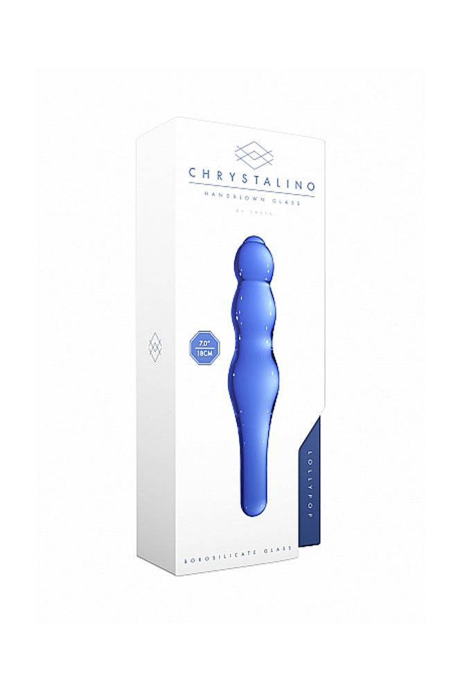Shots Toys - Chrystalino - Lollypop Glass Wand - Blue - Stag Shop