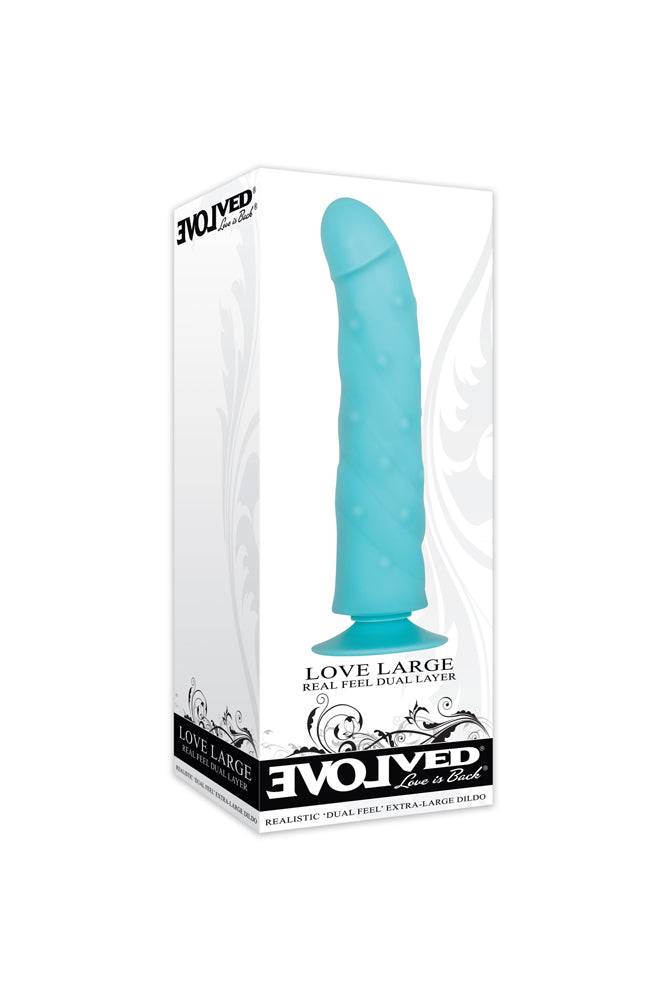 Evolved - Love Large Dual Layer Dildo - Blue - Stag Shop