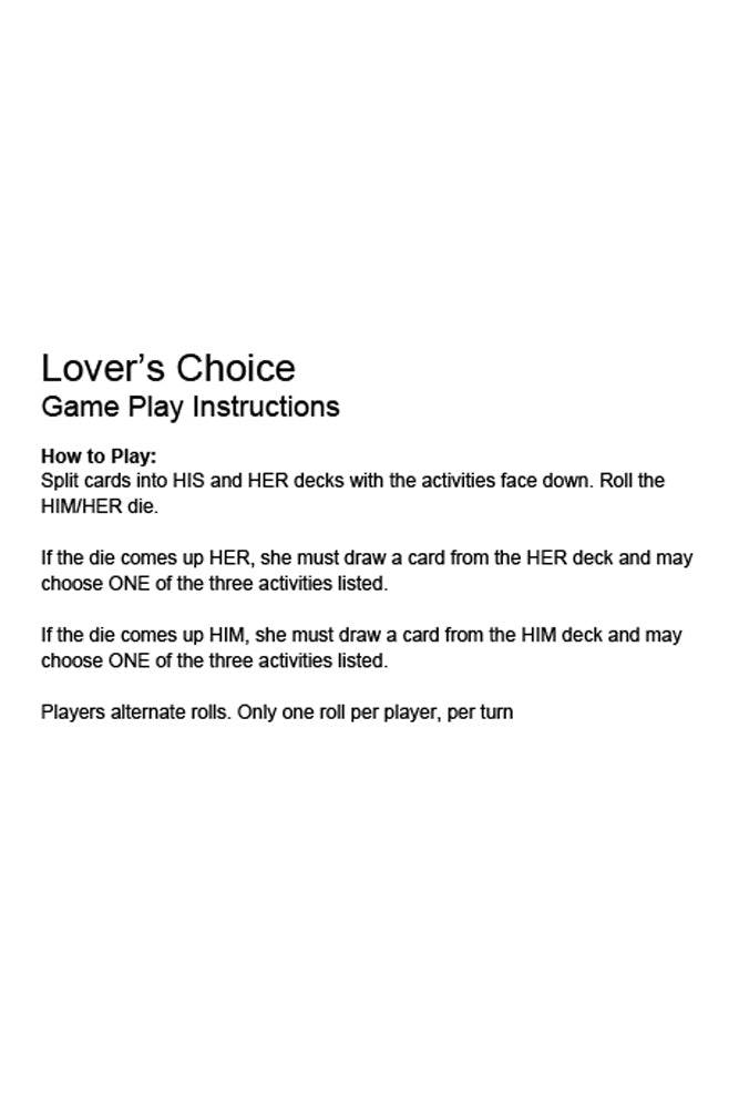 Little Genie - Lover's Choice Game - Stag Shop