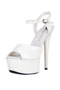 Lapdance Shoes - LS-10 - 6 Inch Platform Sandal - White - Stag Shop