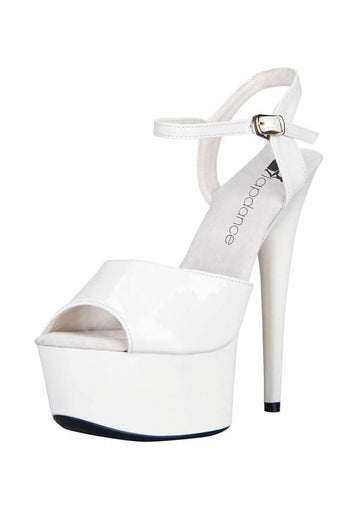 Lapdance Shoes - LS-10 - 6 Inch Platform Sandal - White - Stag Shop