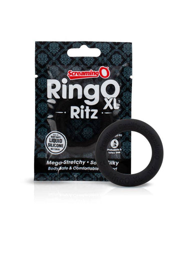 Screaming O - RingO - Ritz XL Stretchy Silicone Cock Ring - Black - Stag Shop