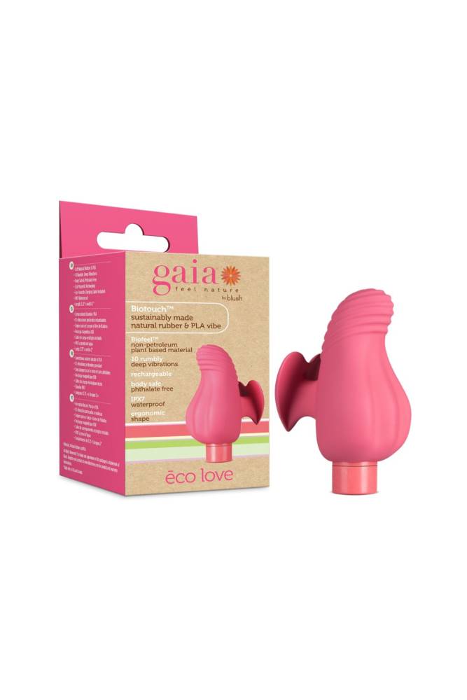 Blush Novelties - Gaia - Eco Love Finger Vibrator - Coral - Stag Shop