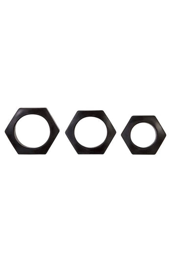 Zero Tolerance - Lug Nuts Cock Ring Set - Black - Stag Shop