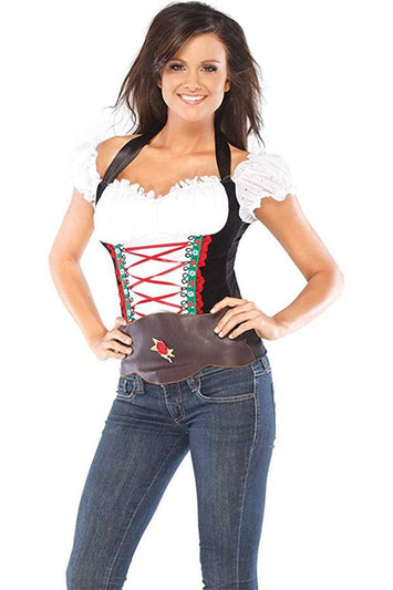 Coquette - M2238 - Beer Girl Bustier - Black/White - Stag Shop
