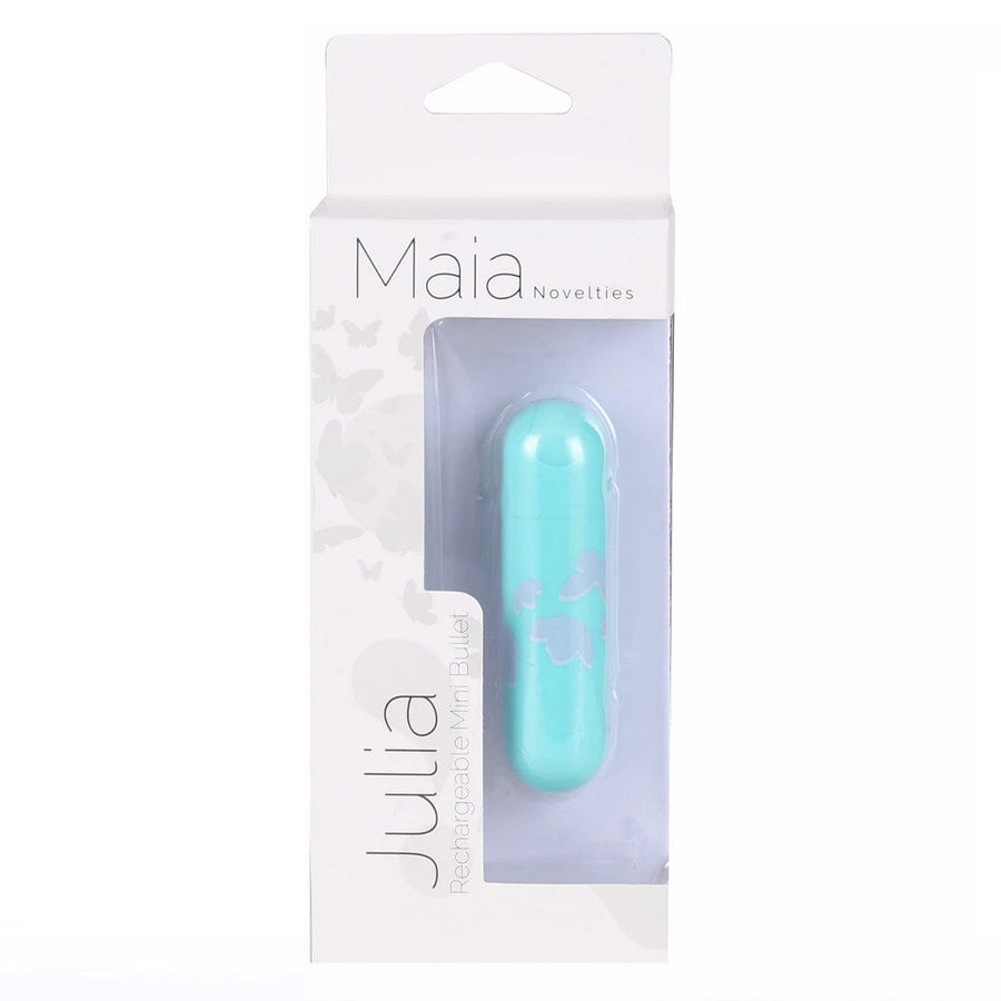 Maia Toys - Julia Rechargeable Butterfly Print Bullet - Teal - Stag Shop