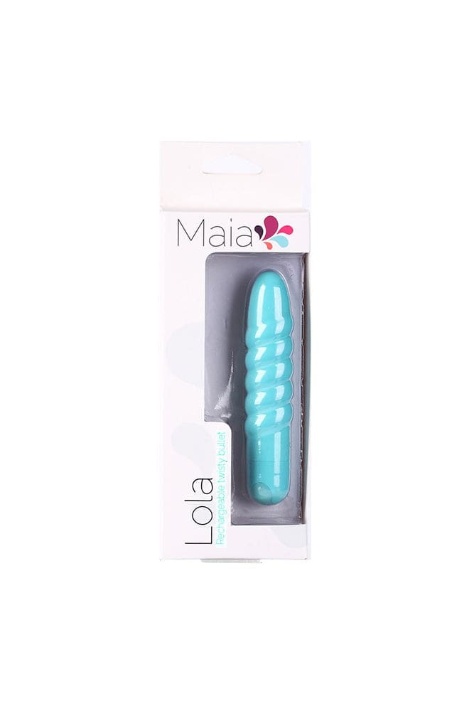 Maia Toys - Lola Rechargeable Ribbed Vibrator - Teal - Stag Shop
