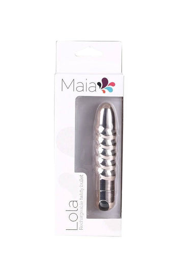 Maia Toys - Lola Rechargeable Ribbed Vibrator - Rose Gold - Stag Shop