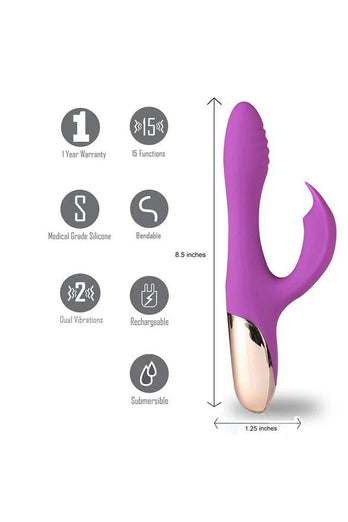 Maia Toys - Skyler Rechargeable Silicone Bendable Rabbit - Purple - Stag Shop
