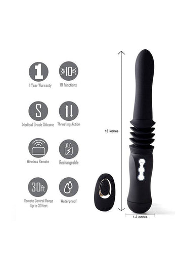 Maia Toys - Max Thrusting Portable Love Machine - Black - Stag Shop
